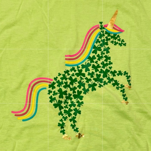 Saint Patrick’s day unicorn | big girls size L 10/12 | tshirt - Picture 2 of 3